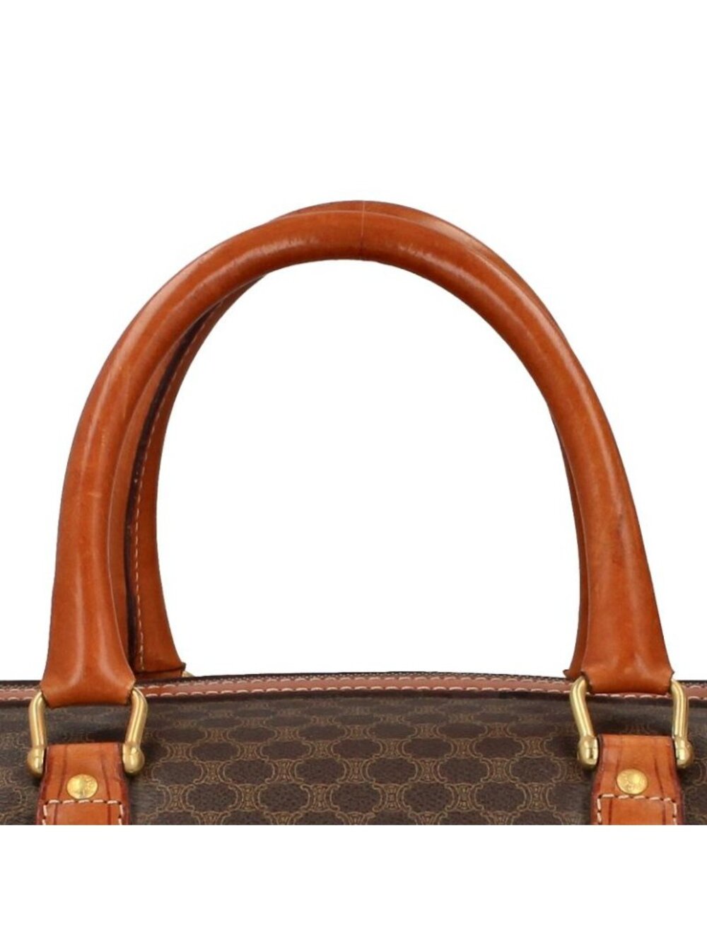 Celine Macadam Boston Bag Leather Brown - Picture 2 of 7